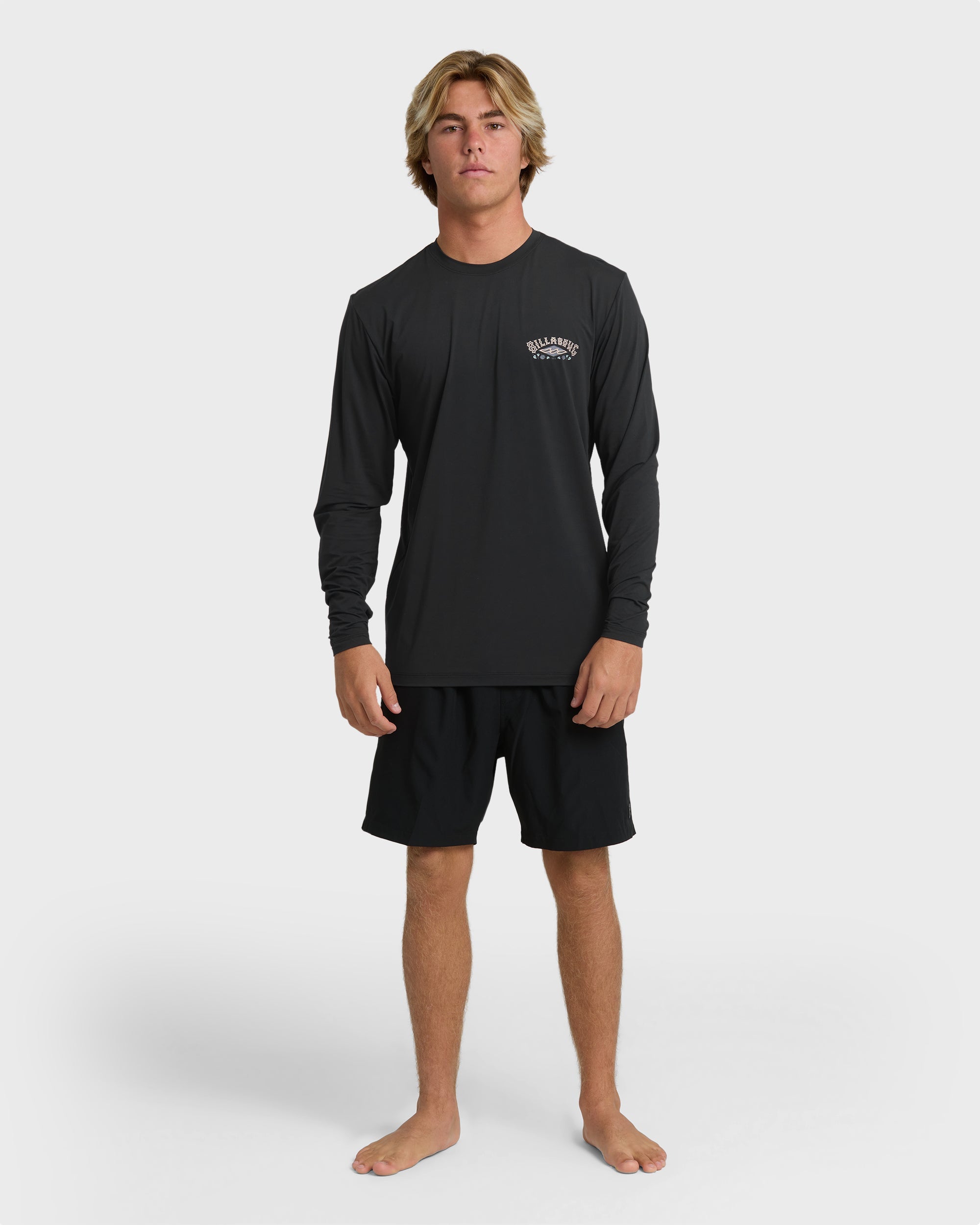 Heritage Loose Fit Long Sleeve Surf Tee - Black