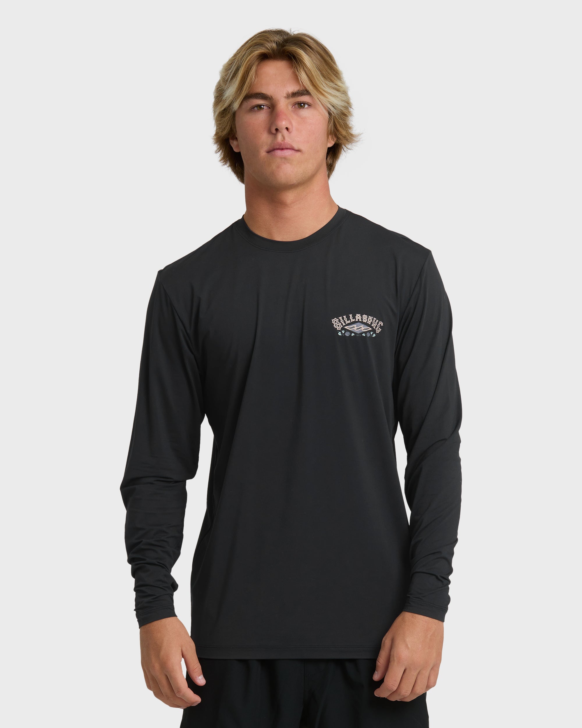 Heritage Loose Fit Long Sleeve Surf Tee - Black