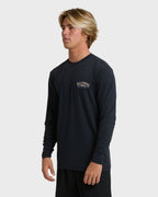 Heritage Loose Fit Long Sleeve Surf Tee - Black