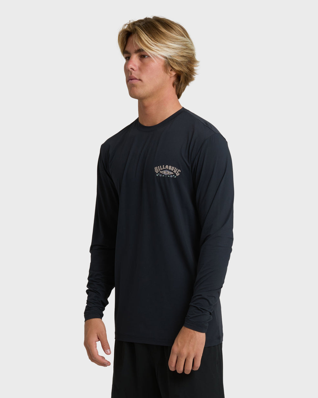 Heritage Loose Fit Long Sleeve Surf Tee - Black