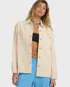 Laura Twill Shacket - Antique White