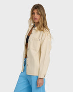 Laura Twill Shacket - Antique White