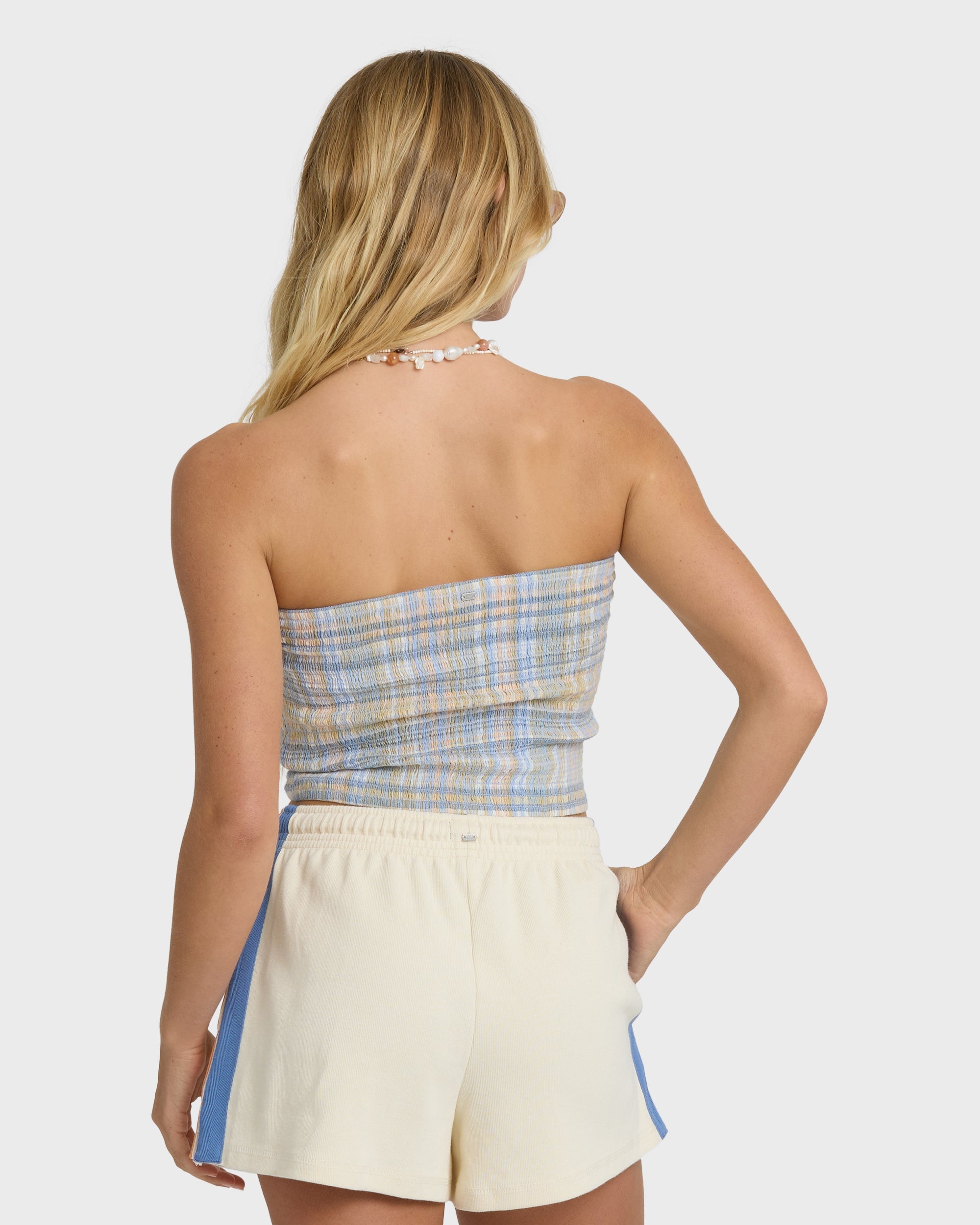 Keep It Simple 2 Tube Print Tube Top - Twilight Blue