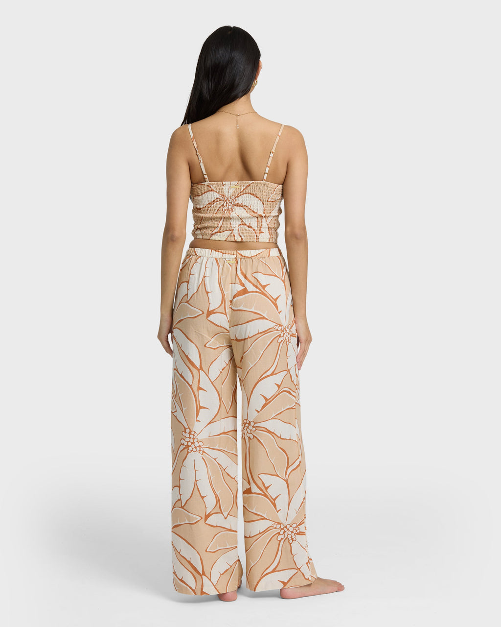 Tropic Breeze Elastic Waist Pants - Stone