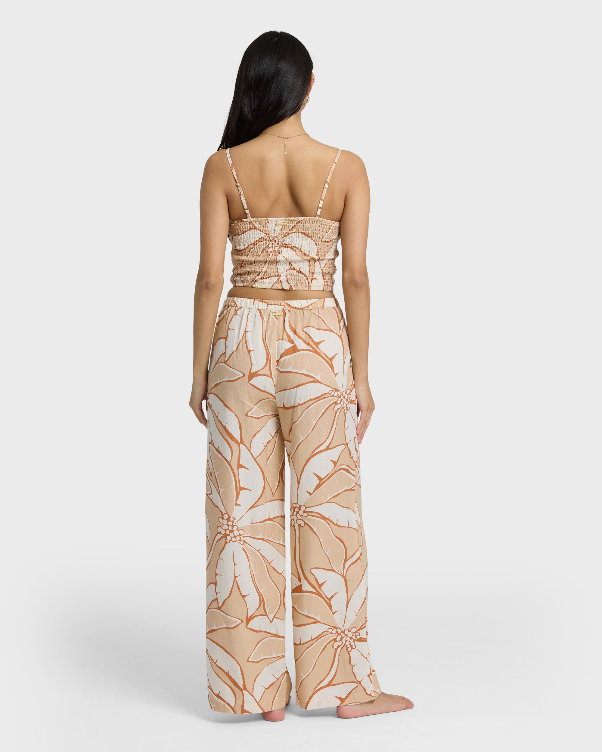 Tropic Breeze Elastic Waist Pants - Stone