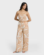Tropic Breeze Elastic Waist Pants - Stone