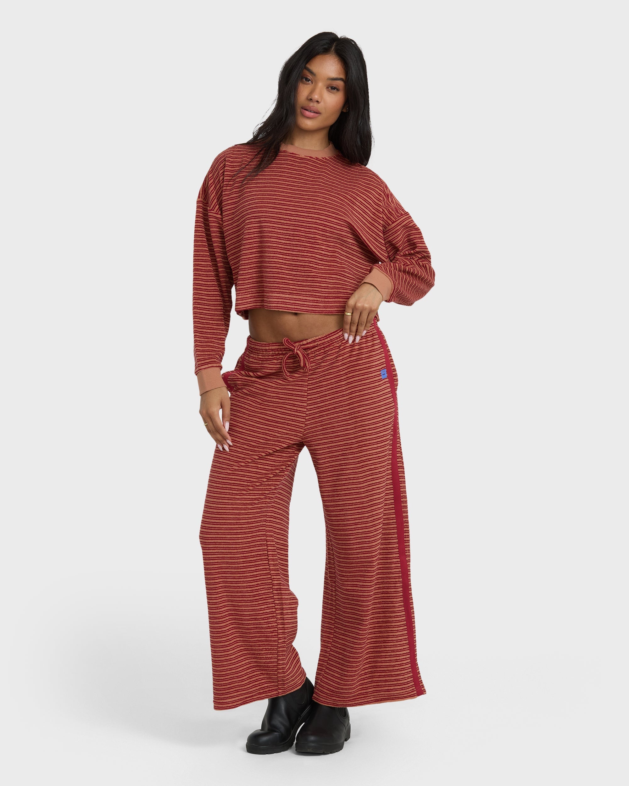 Date Palm Terry Pants - Rose Brown