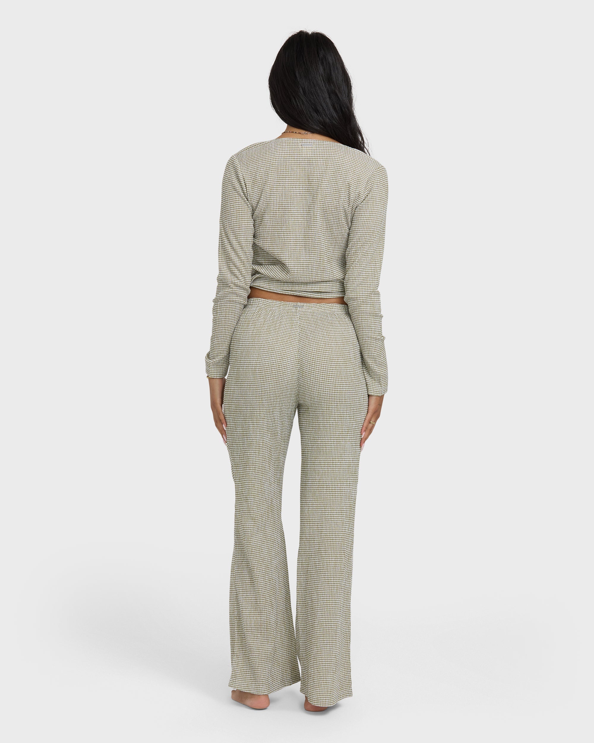 Hot Check Knitpants - Martini Olive