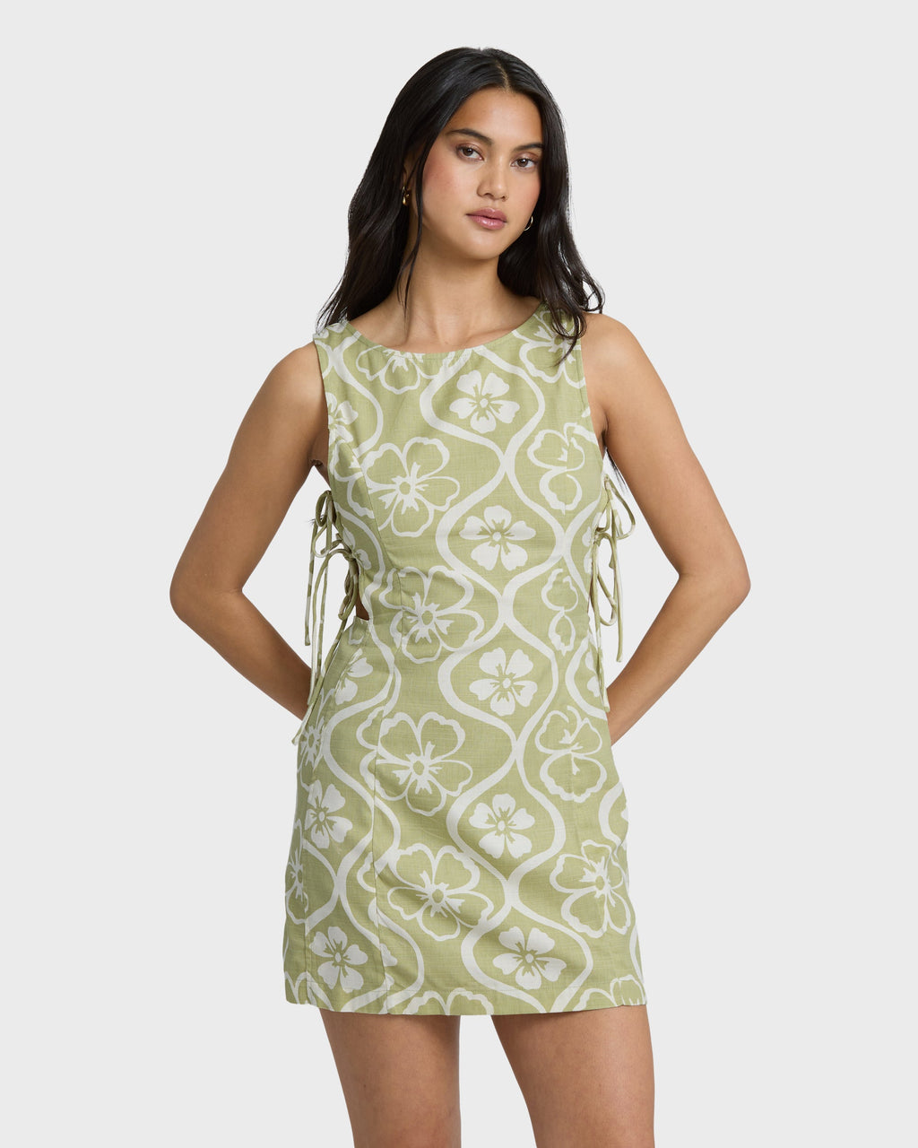 Floral Trippin Mini Dress - Cactus