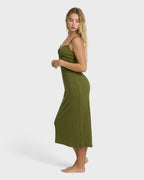Sweet Moves Midi Dress - Dark Olive