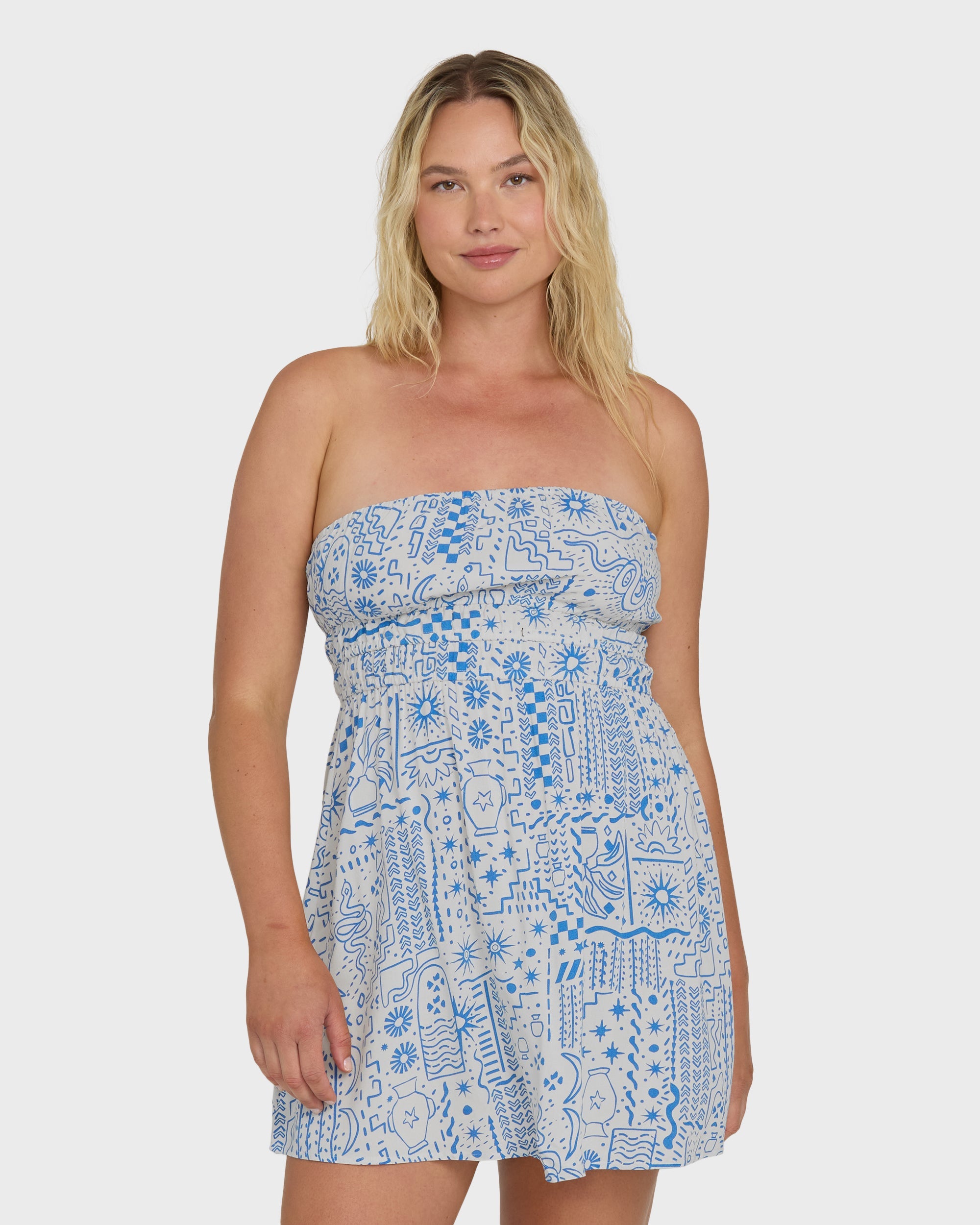 In The Sky Mini Dress - White Cap