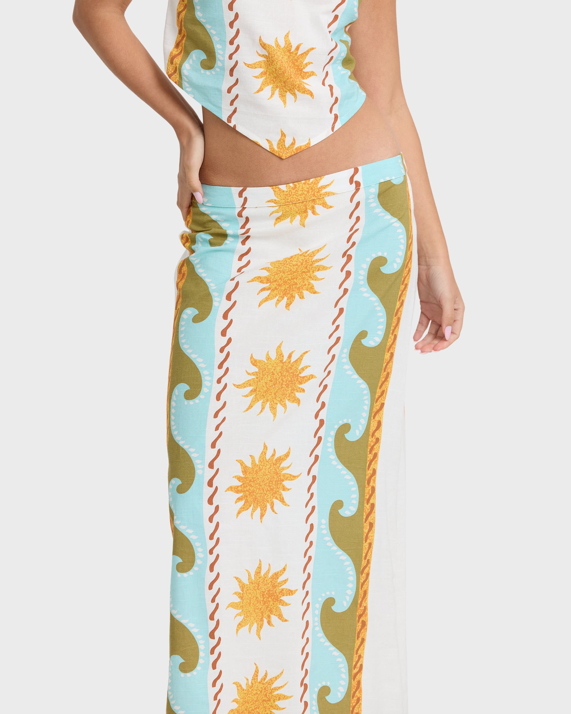 Tides Call Midi Skirt - Salt Crystal