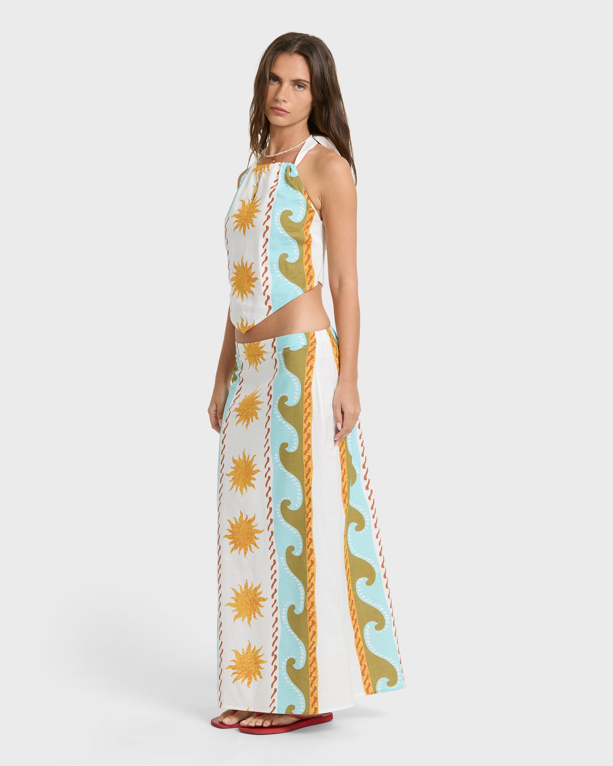 Tides Call Midi Skirt - Salt Crystal