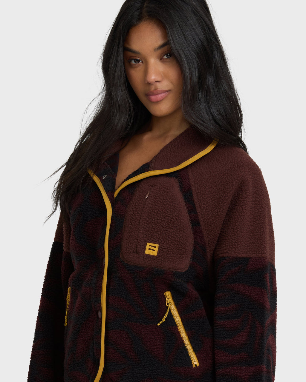 A/Div Popoyo Snap Up Sherpa Fleece Jacket - Teak