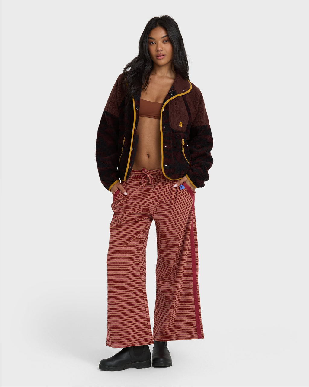 A/Div Popoyo Snap Up Sherpa Fleece Jacket - Teak