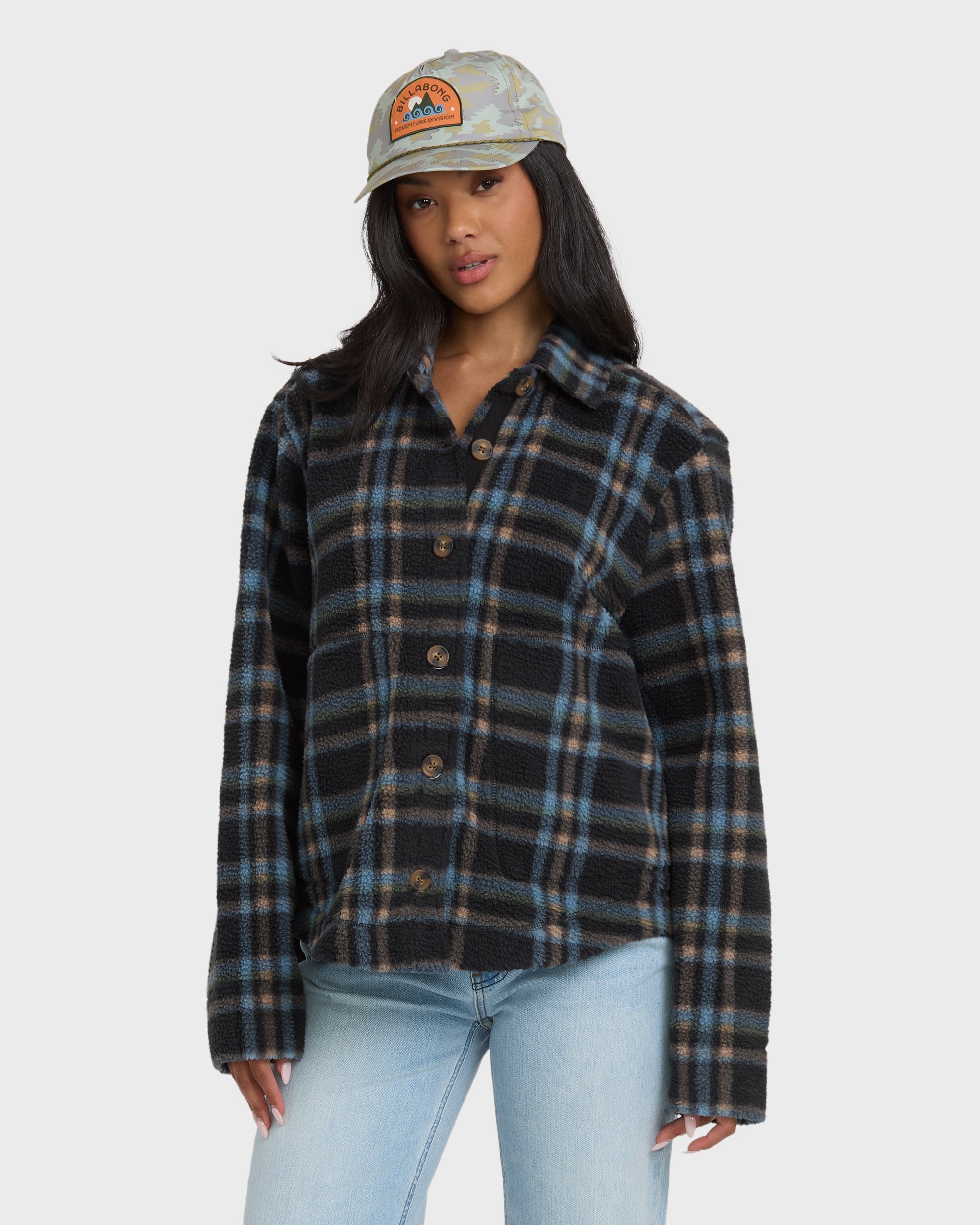Breezy Sherpa Shacket - Black Sands