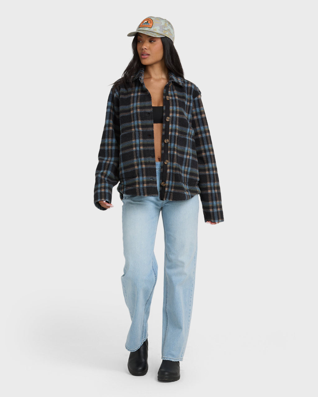 Breezy Sherpa Shacket - Black Sands