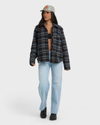 Breezy Sherpa Shacket - Black Sands