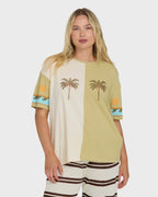 Split Palm Short Sleeve T-Shirt - White Cap