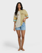 Split Palm Short Sleeve T-Shirt - White Cap