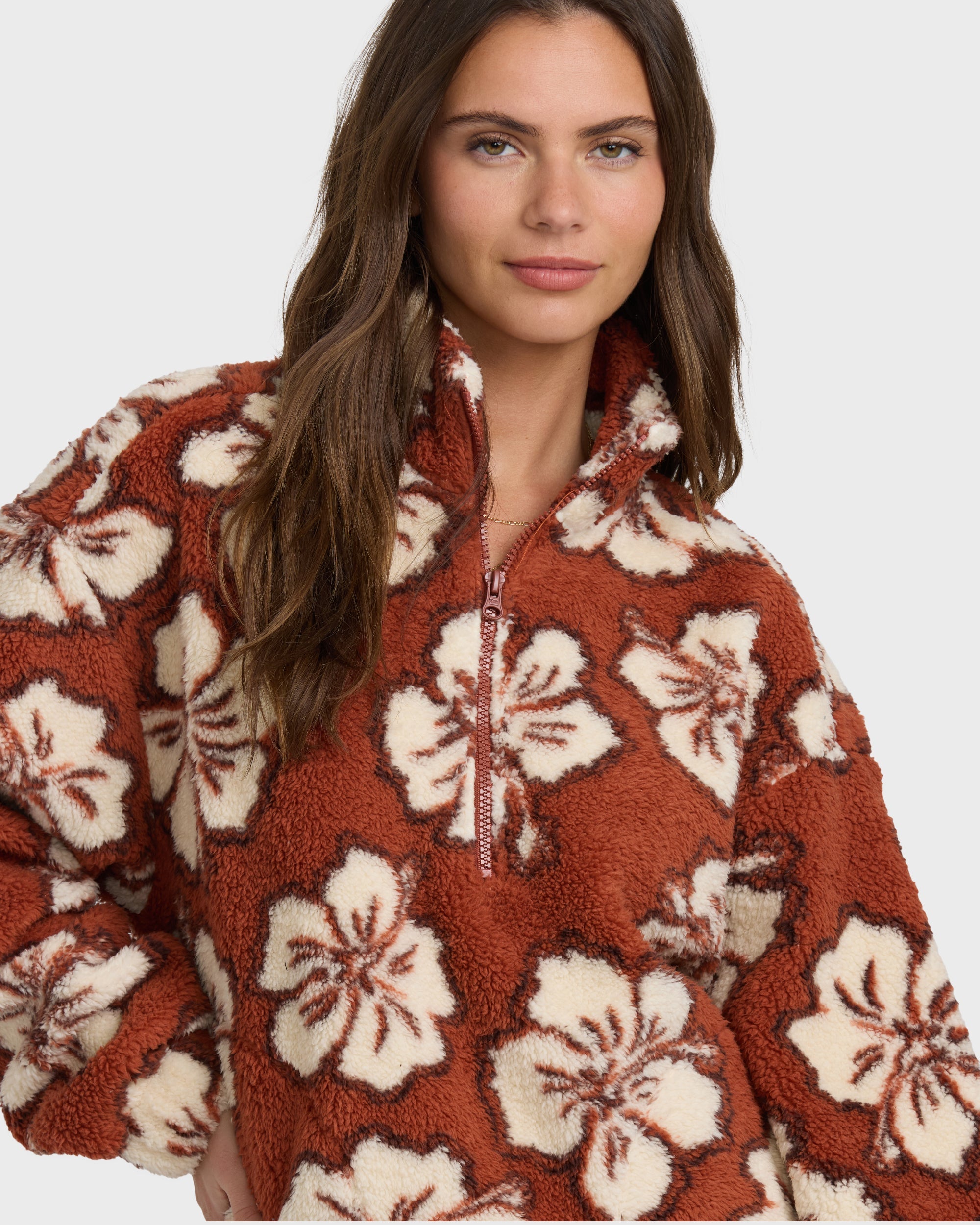 All The Time Sherpa Half Zip Sweatshirt - Sedona