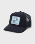 Peaked Trucker Hat - Navy