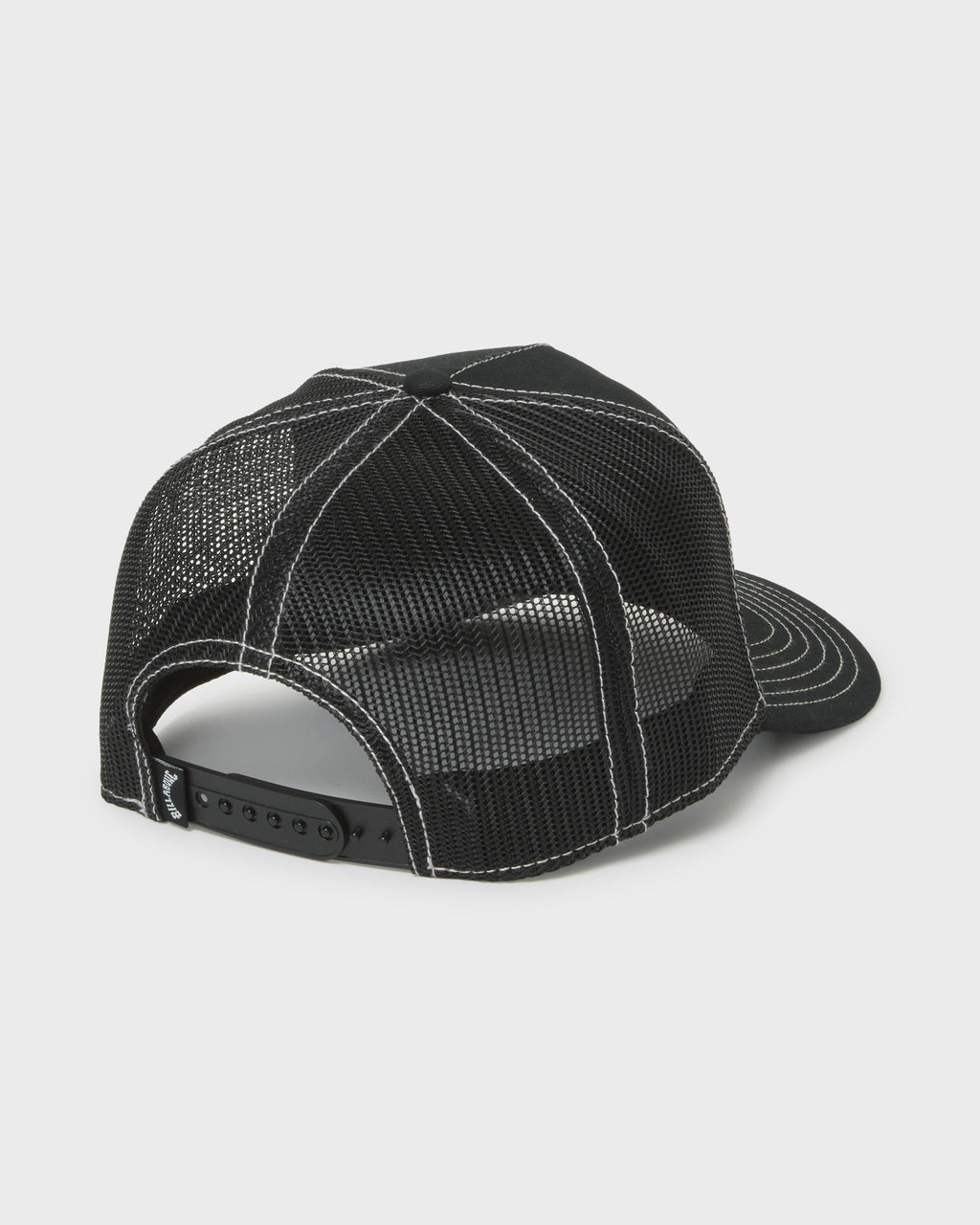Skull Wave Hi Trucker Hat - Black