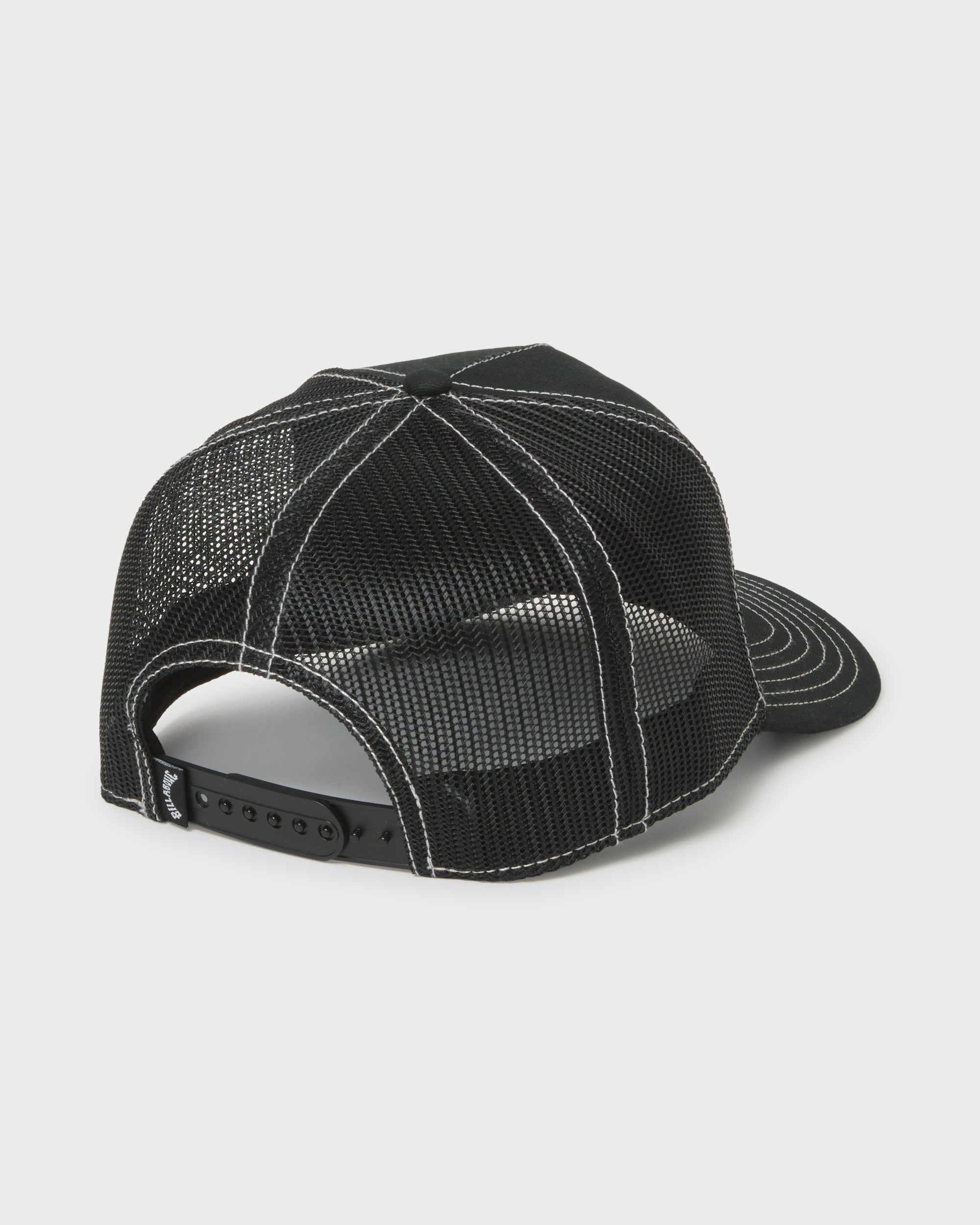 Skull Wave Hi Trucker Hat - Black