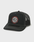 Skull Wave Hi Trucker Hat - Black