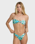 Salty Waves Twist Bandeau  Bikini Top - Climbing Ivy