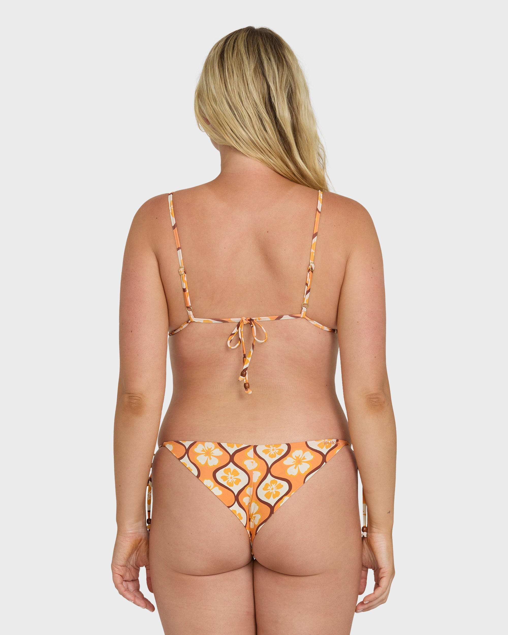 Sol Groove Tall Slide Triangle Bikini Top - Tangerine