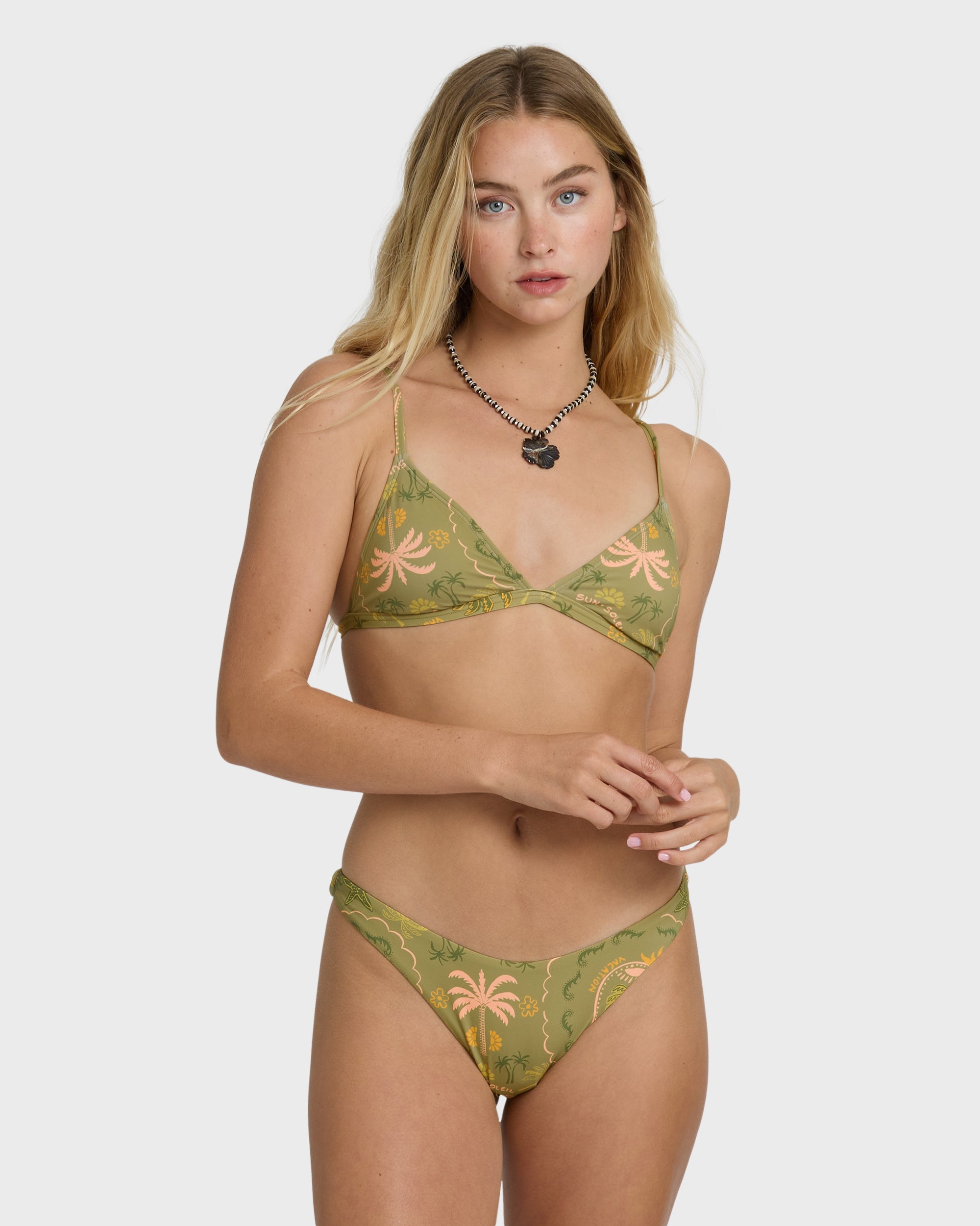 Vaca Soleil Ceci Triangle Bikini Top - Cedar