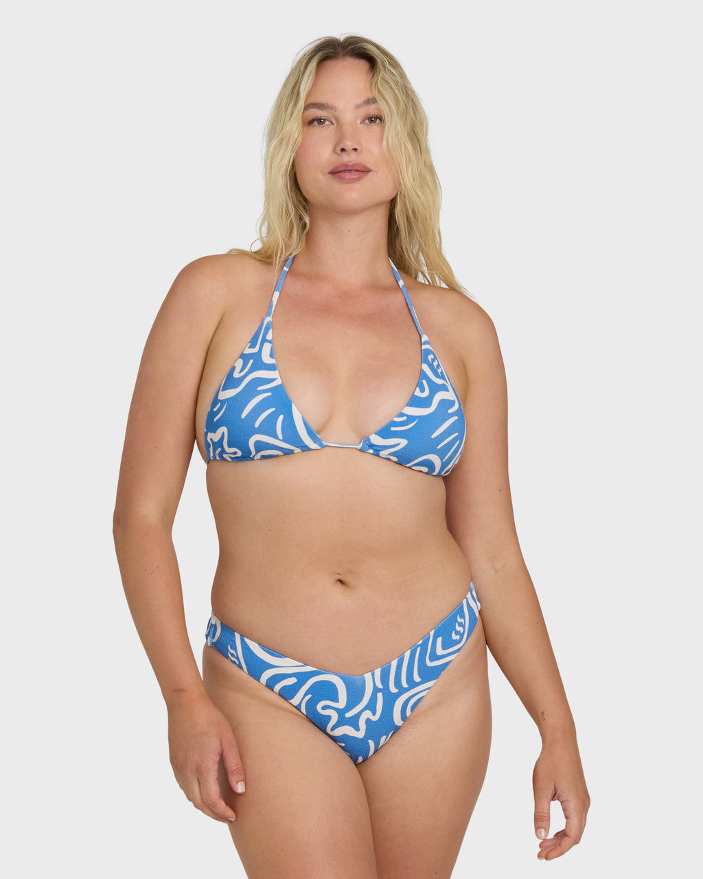 Le Love Multi Triangle Bikini Top - True Blue