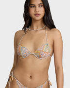 Take It Back Strappy Underwire Bikini Top - Twilight Blue