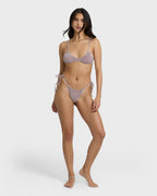 Mini Wave Check Low Tide Skimpy Bikini Bottom - Red Dahlia