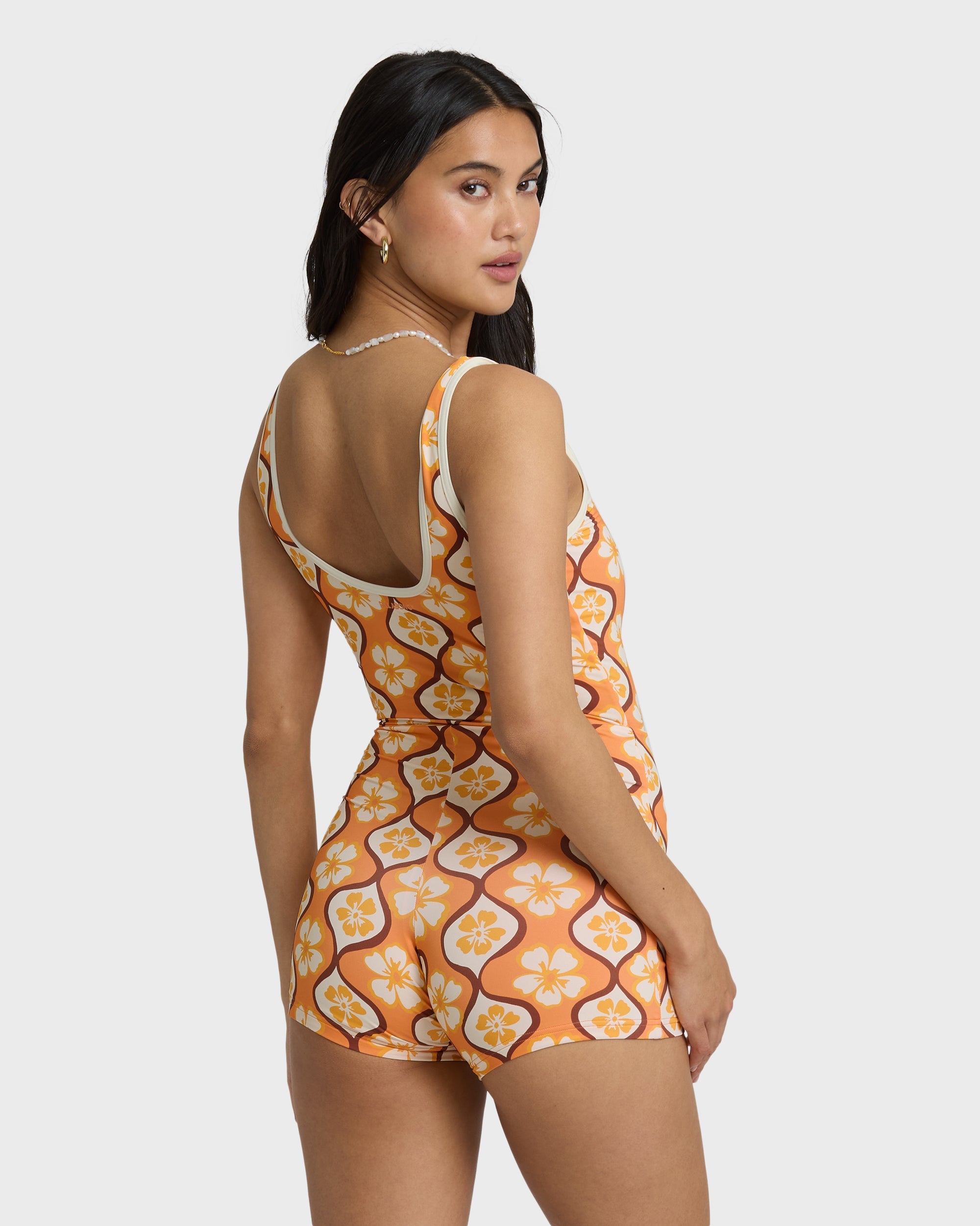Sol Groove Retro Surf Suit - Tangerine