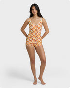 Sol Groove Retro Surf Suit - Tangerine