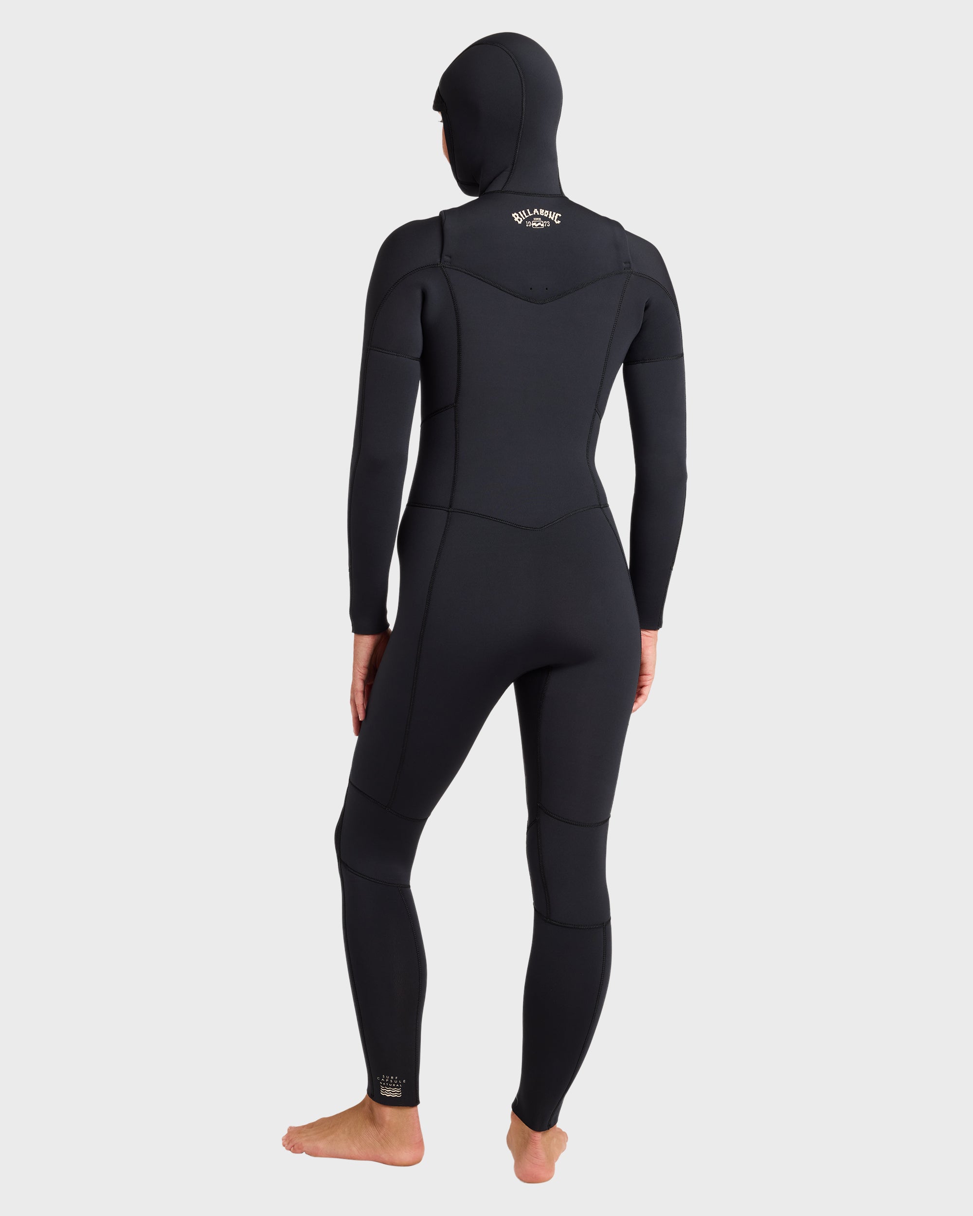 5/4mm Salty Dayz Chest Zip Hooded Full Wetsuit - Black