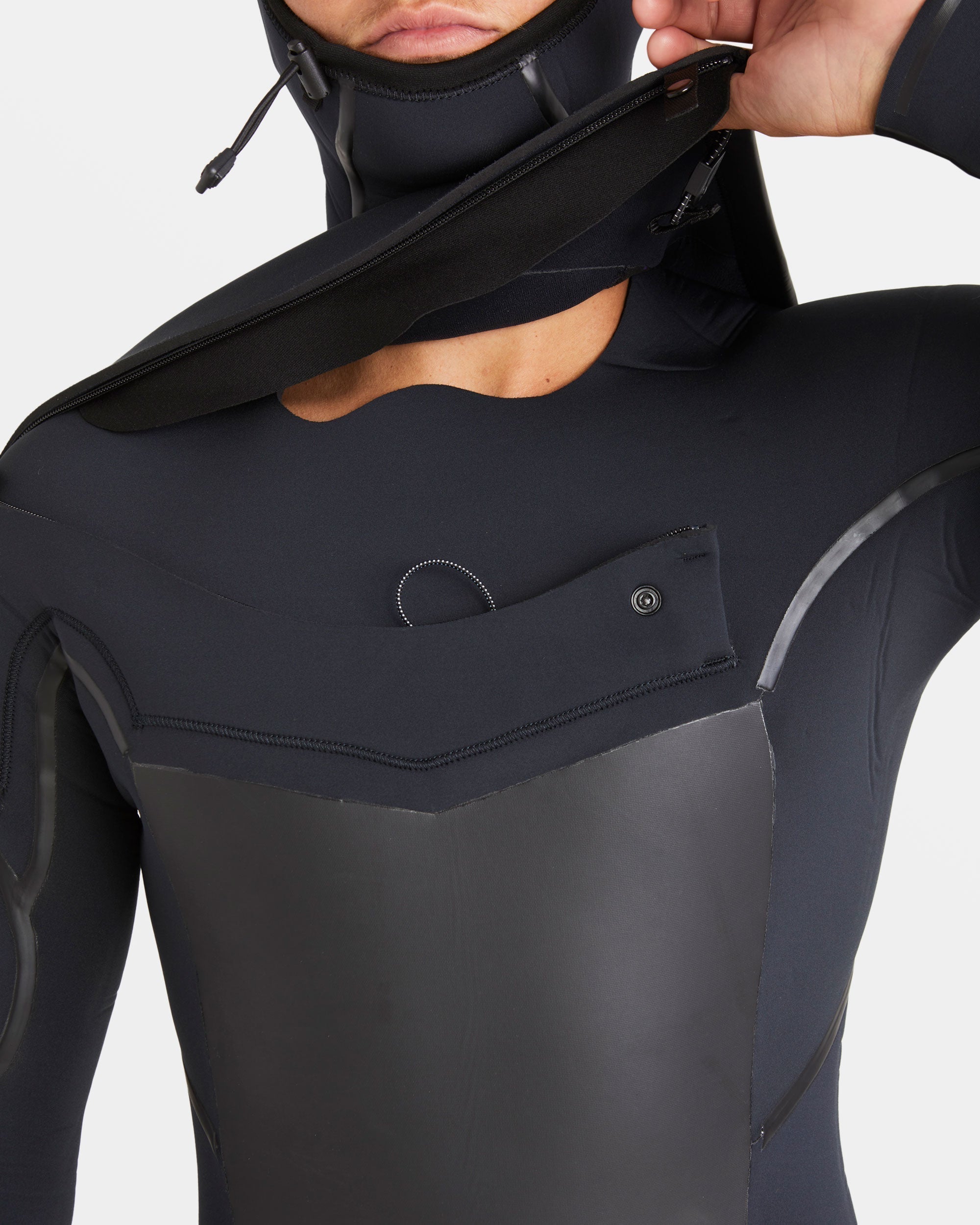 5/4mm Absolute Natural+ Upcycler Welded Chest Zip Hooded Wetsuit - Black