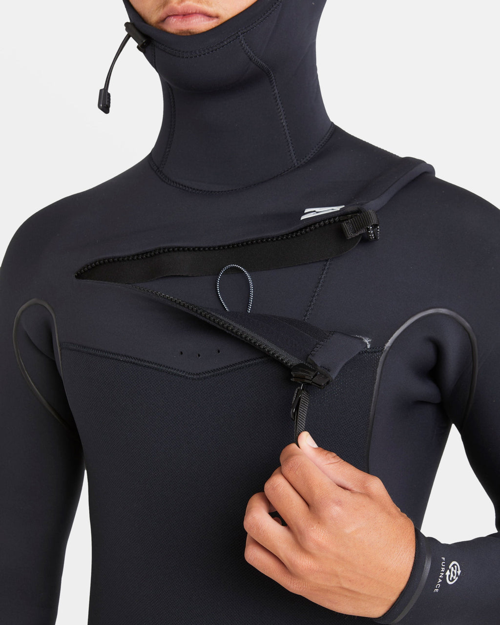 6/5mm Furnace Natural Upcycler Welded Chest Zip Wetsuit - Black
