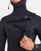 6/5mm Furnace Natural Upcycler Welded Chest Zip Wetsuit - Black