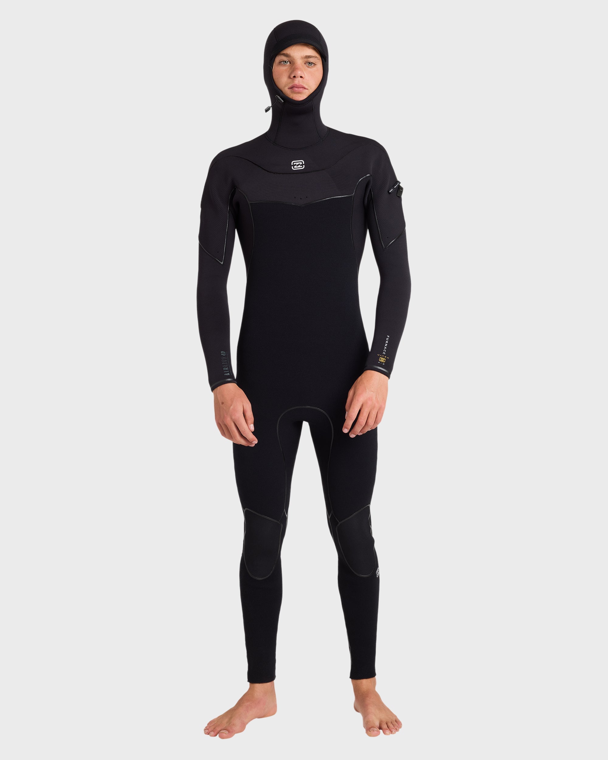 4/3mm Furnace Ultra Gullwing Hooded Full Wetsuit - Black