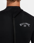 2mm Foil Flatlock Back Zip Short Sleeve Springsuit - Black