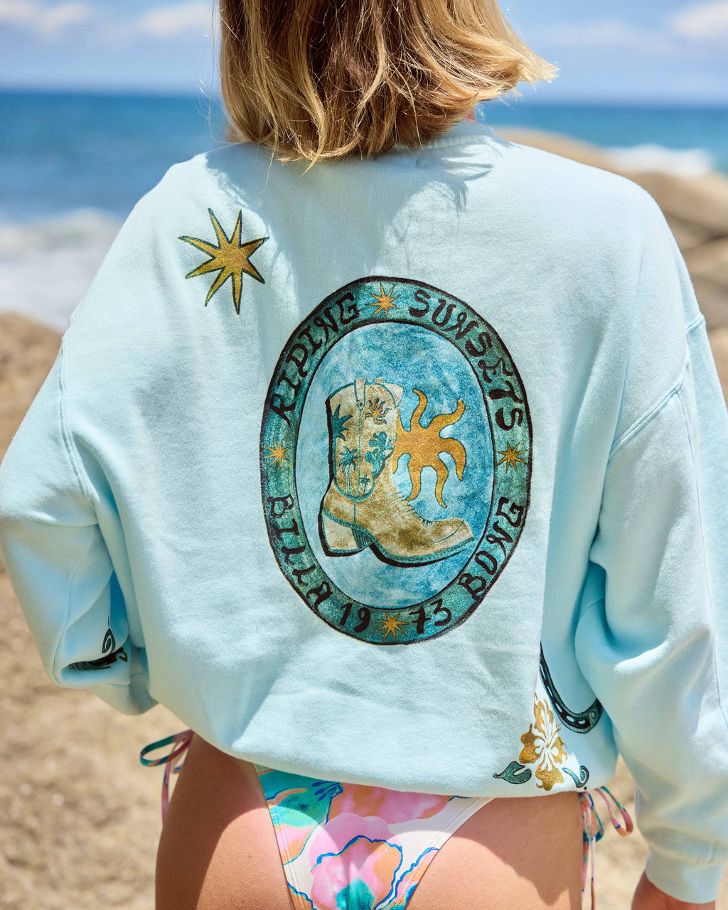 Sunset Rider Kendal Crewneck Sweatshirt - Clearwater