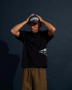 Chrome Diamond Short Sleeve Knit T-Shirt - Black
