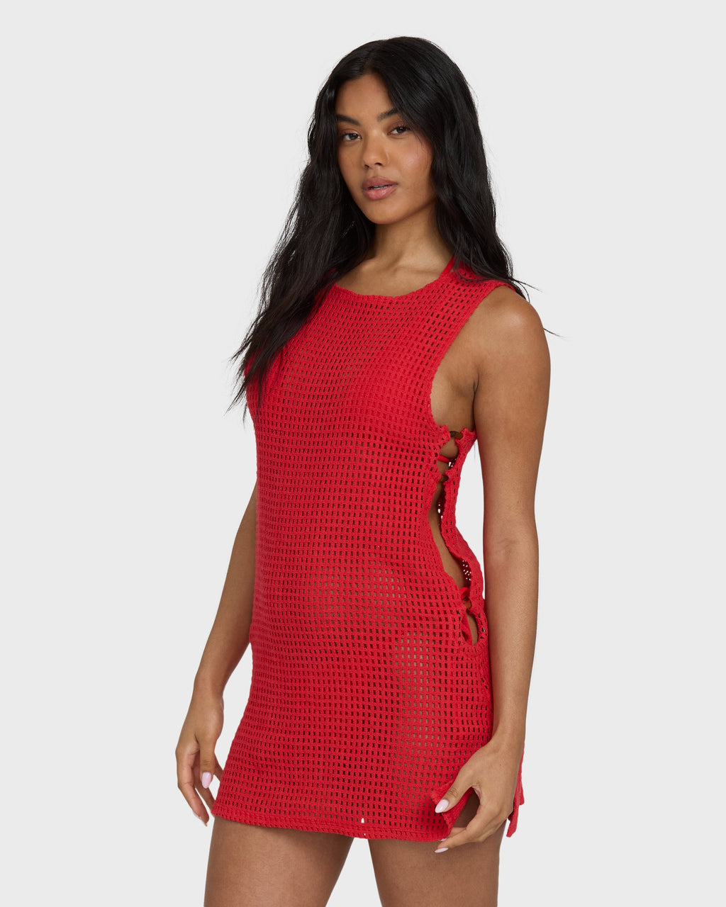 Rising Tides Cover-Up Dress - Fiesta Red