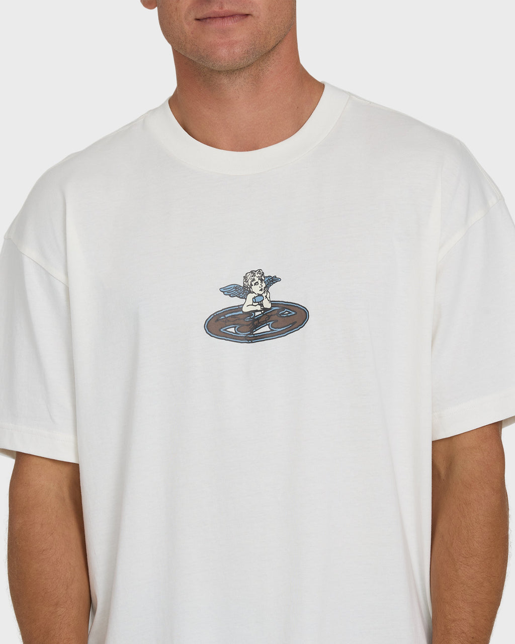 Bad Dog Cherub OG Knit Short Sleeve T-Shirt - Off White