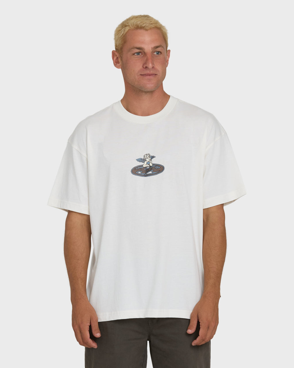 Bad Dog Cherub OG Knit Short Sleeve T-Shirt - Off White