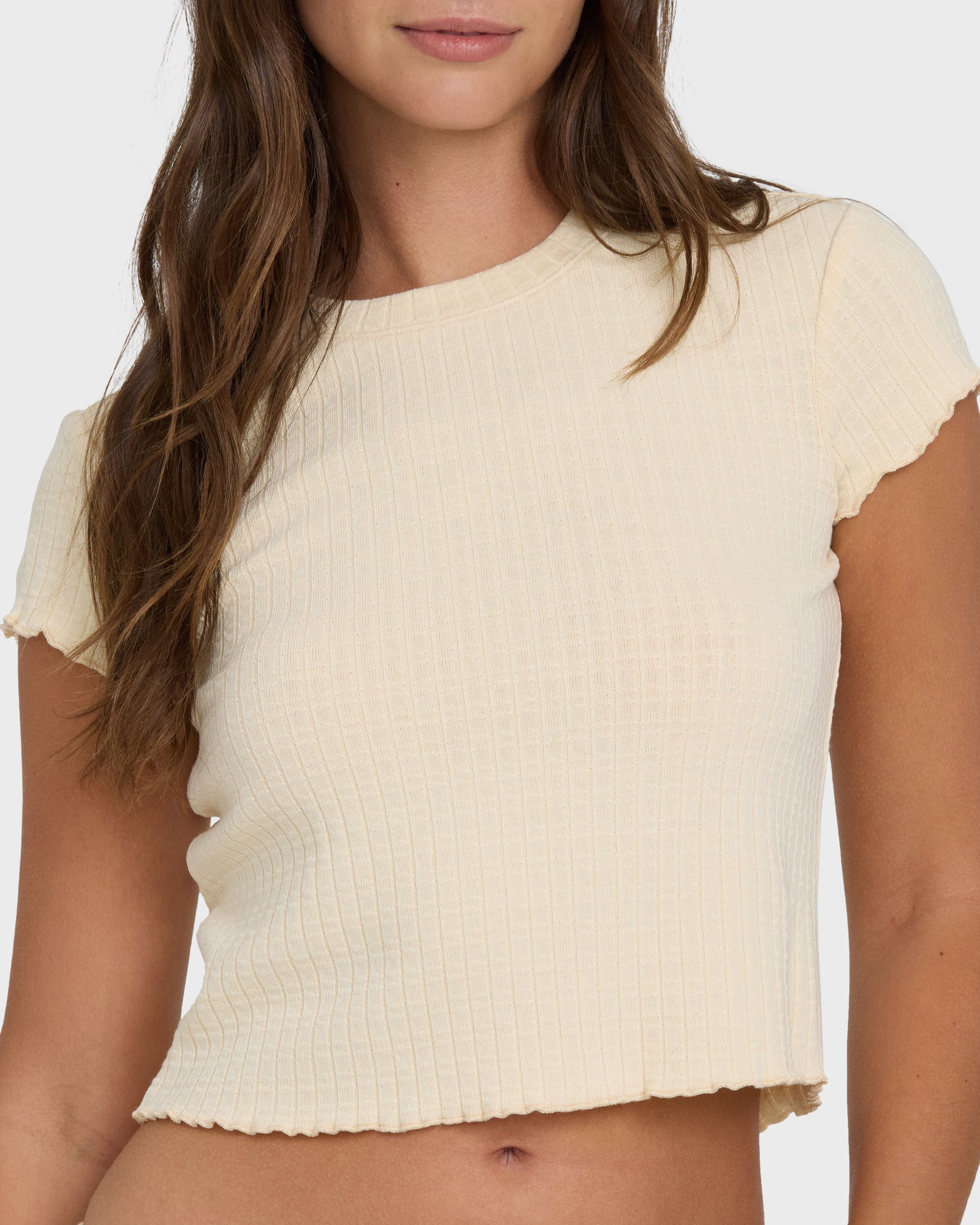 Shelly Short Sleeve Knit T-Shirt - Dove