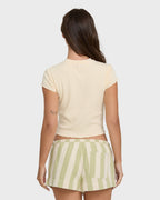 Shelly Short Sleeve Knit T-Shirt - Dove